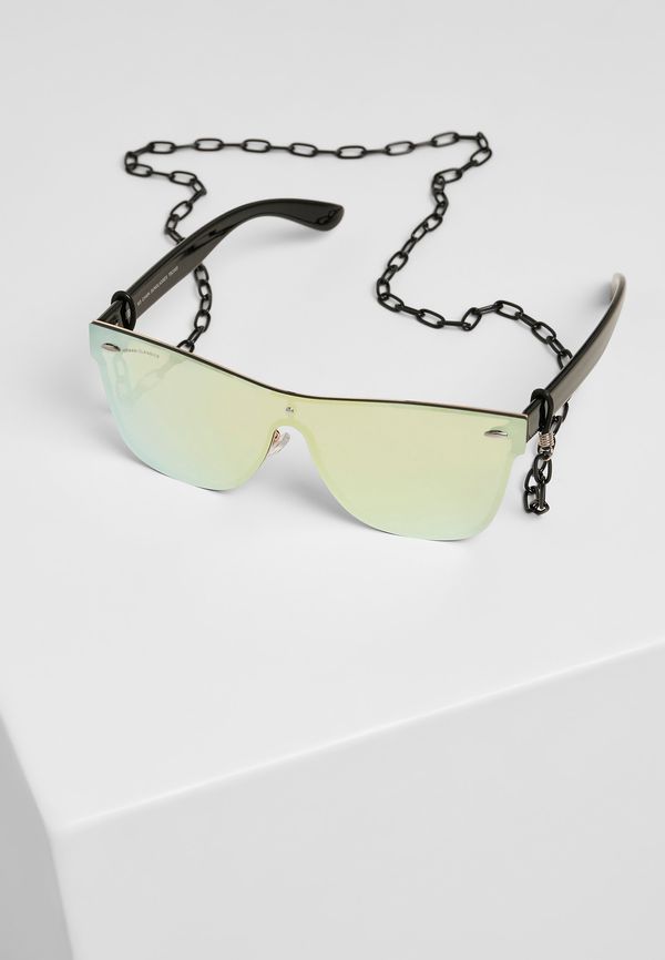 Urban Classics Accessoires 103 Chain sunglasses black/gold mirror