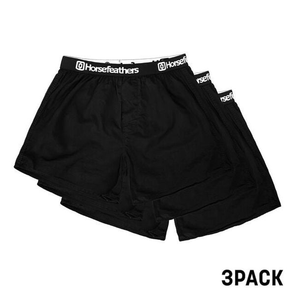 Horsefeathers 3PACK men's boxer shorts Horsefeathers Frazier black (AM096A)