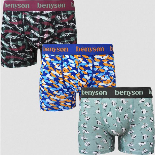 Benysøn 3PACK Men's Boxers Benysøn bamboo multicolor