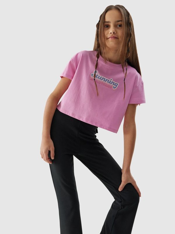 4F 4F Organic Cotton Women's Crop Top T-Shirt - Pink
