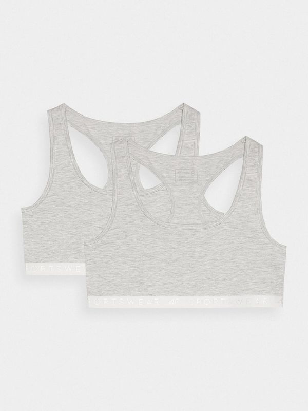 4F 4F Women's Cotton Everyday Bra (2 Pack) - Grey