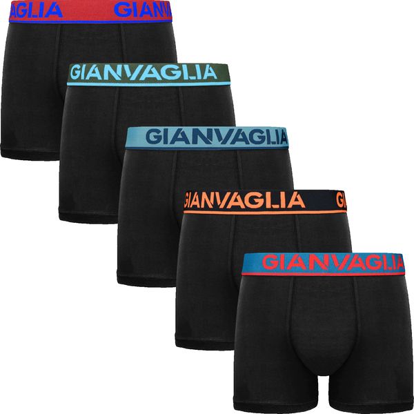 Gianvaglia 5PACK Men's Boxer Shorts Gianvaglia Black