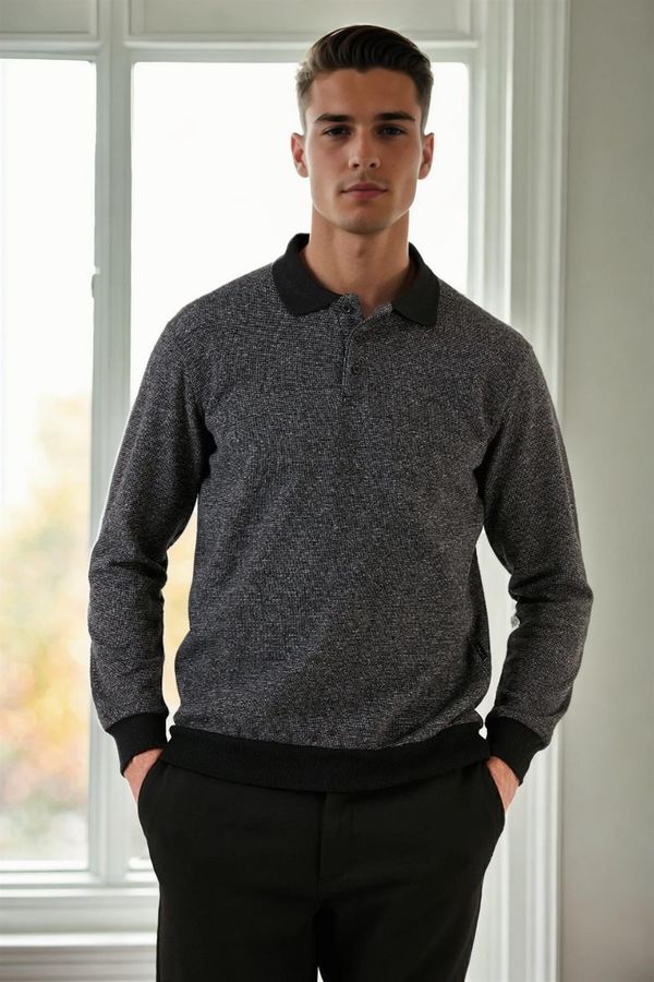 dewberry 77856 Dewberry Polo Neck Mens Sweater-GREY