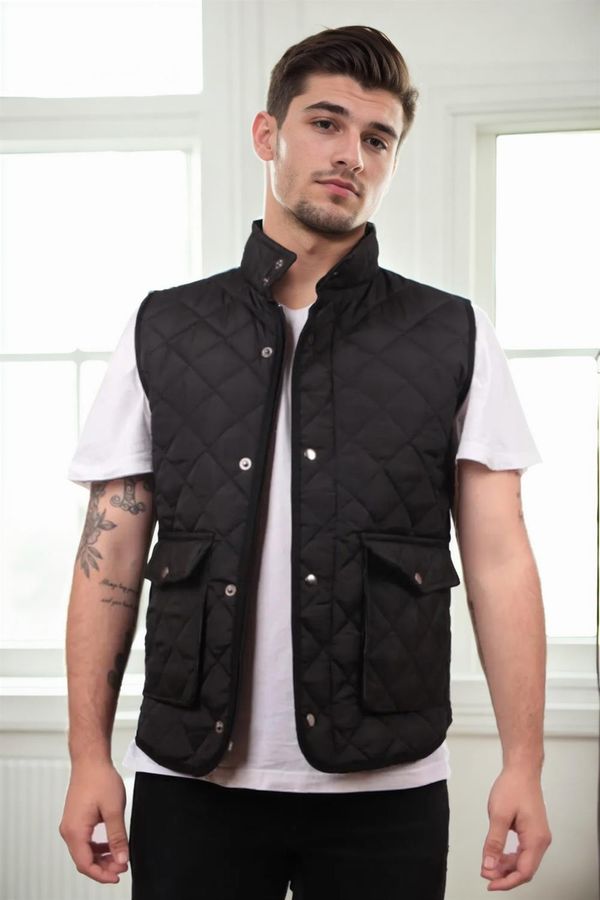 dewberry 83925 Dewberry Mens Vest with Side Pockets-BLACK