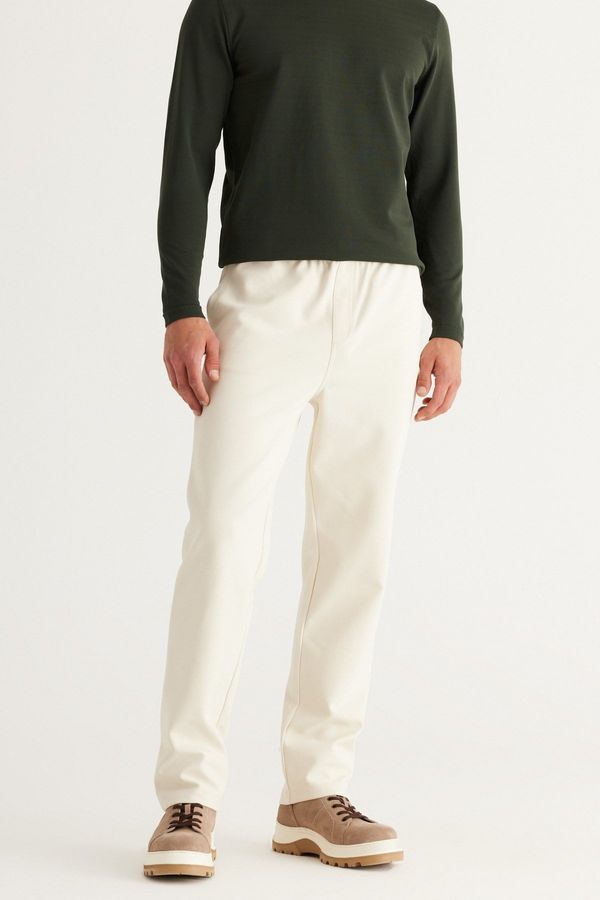 AC&Co / Altınyıldız Classics AC&Co / Altınyıldız Classics Men's Beige Standard Fit Normal Cut Cotton Cotton Jogger Pants with Tie Waist, Side Pockets, Knitted Pants.