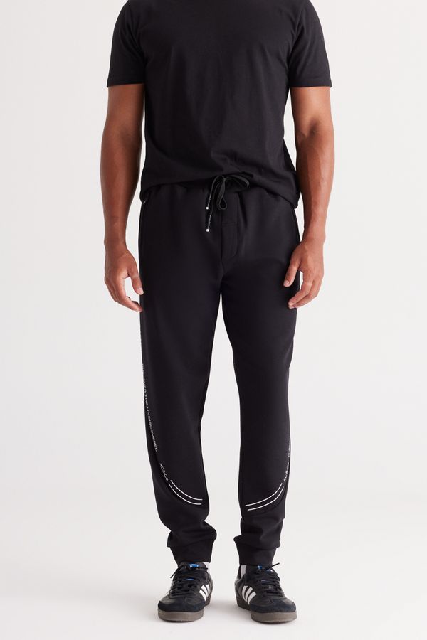 AC&Co / Altınyıldız Classics AC&Co / Altınyıldız Classics Men's Black Standard Fit Regular Fit Printed Sweatpants