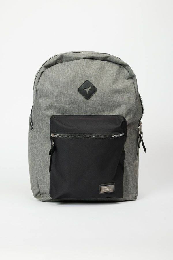 AC&Co / Altınyıldız Classics AC&Co / Altınyıldız Classics Men's Grey-black Logo Sports School-Backpack with Laptop Compartment