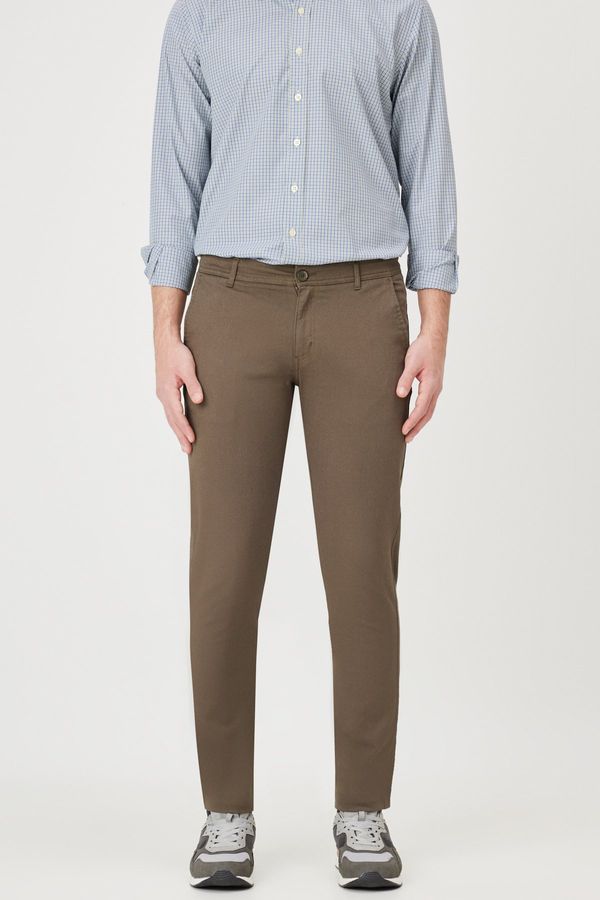 AC&Co / Altınyıldız Classics AC&Co / Altınyıldız Classics Men's Khaki Slim Fit Slim Fit Cotton Side Pocket Flexible Chino Trousers