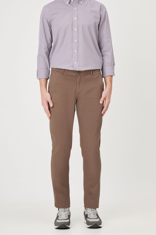 AC&Co / Altınyıldız Classics AC&Co / Altınyıldız Classics Men's Light Brown Slim Fit Slim Fit Cotton Side Pocket Flexible Chino Trousers