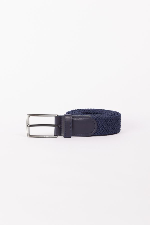 AC&Co / Altınyıldız Classics AC&Co / Altınyıldız Classics Men's Navy Blue Casual Faux Leather Knitted Jean Denim Belt