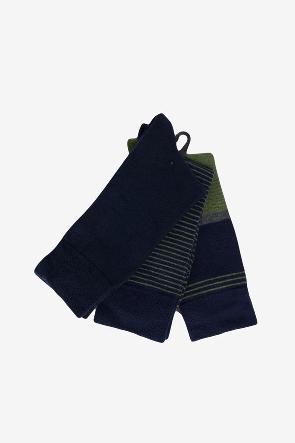 AC&Co / Altınyıldız Classics AC&Co / Altınyıldız Classics Men's Navy Blue-Green Patterned 3-pack Socket Socks