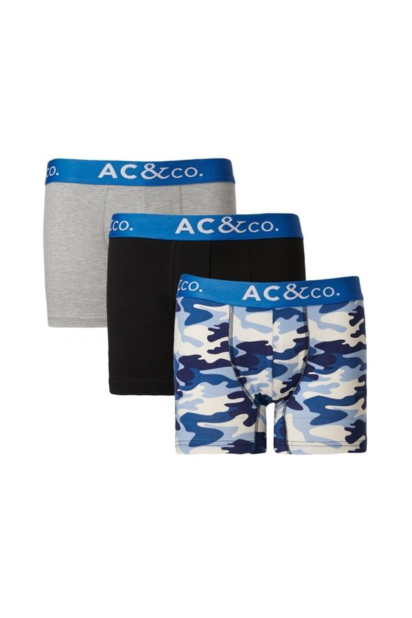 AC&Co / Altınyıldız Classics AC&Co / Altınyıldız Classics Men's Navy-Grey 3-Pack Stretchy Patterned Cotton Boxer.