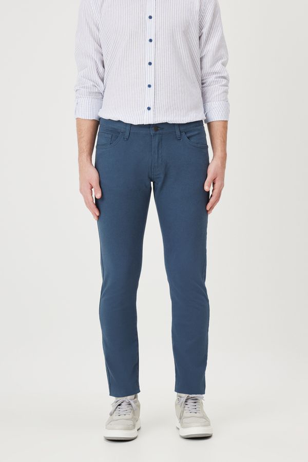 AC&Co / Altınyıldız Classics AC&Co / Altınyıldız Classics Men's Petrol Slim Fit Slim Fit 5 Pocket Cotton Canvas Flexible Chino Trousers