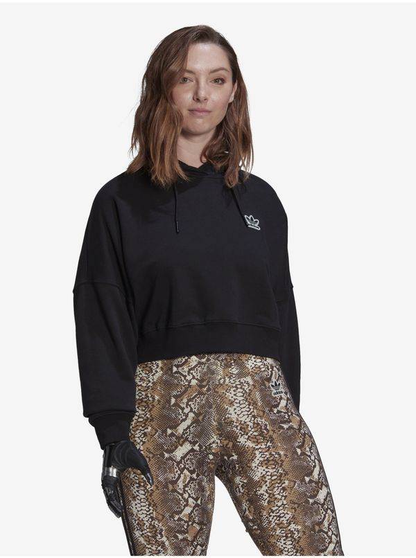 Adidas adidas Originals Black Womens Cropped Hoodie - Womens