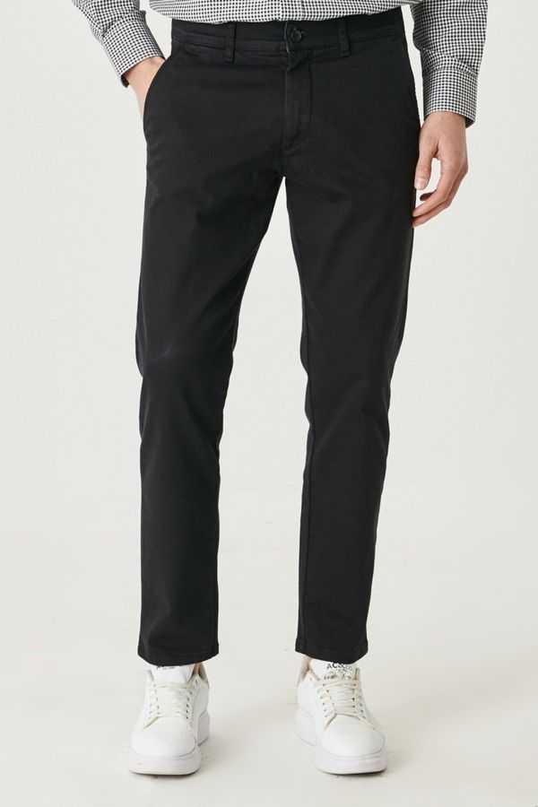 ALTINYILDIZ CLASSICS ALTINYILDIZ CLASSICS Men's Black Comfort Fit 360 Degree Stretch All-Directional Side Pocket Trousers.