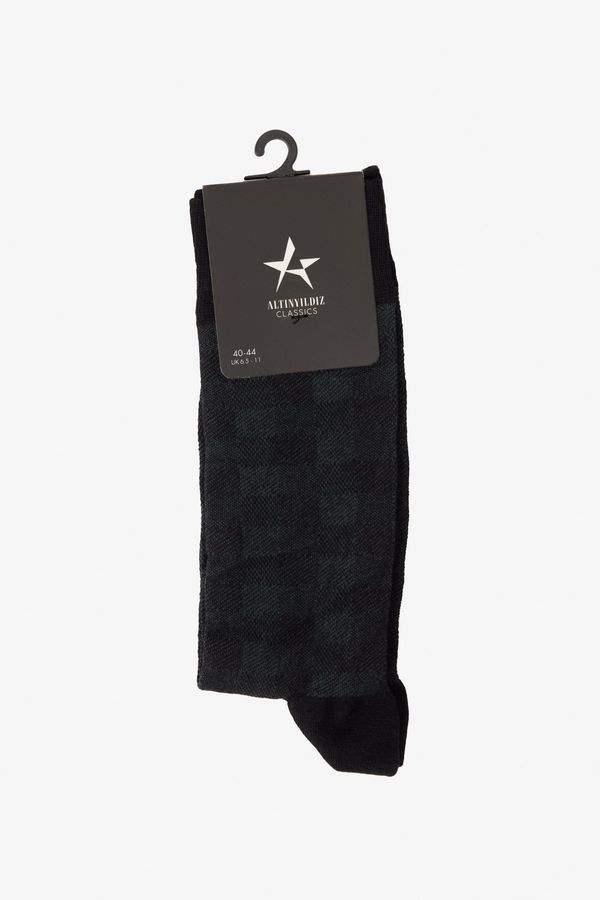ALTINYILDIZ CLASSICS ALTINYILDIZ CLASSICS Men's Black-Grey Patterned Bamboo Cleat Socks
