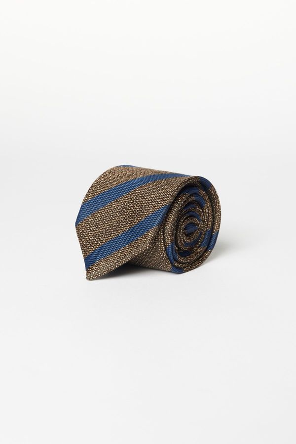 ALTINYILDIZ CLASSICS ALTINYILDIZ CLASSICS Men's Brown-Navy Blue Patterned Tie