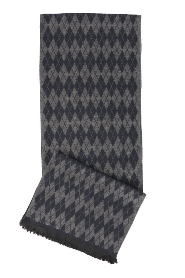 ALTINYILDIZ CLASSICS ALTINYILDIZ CLASSICS Men's Grey-Navy Blue Grey-Navy Blue Patterned Knitted Scarf