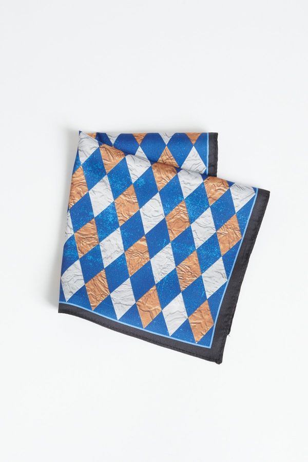 ALTINYILDIZ CLASSICS ALTINYILDIZ CLASSICS Men's Navy Blue-Beige Patterned Handkerchief