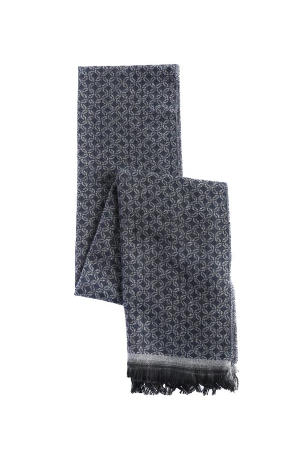 ALTINYILDIZ CLASSICS ALTINYILDIZ CLASSICS Men's Navy Blue - Gray Patterned Knitted Scarf