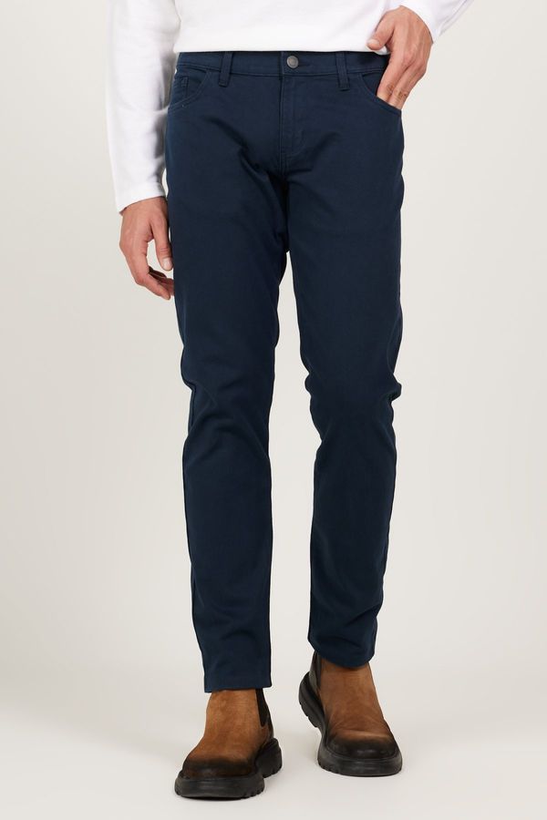 ALTINYILDIZ CLASSICS ALTINYILDIZ CLASSICS Men's Navy Blue Slim Fit Slim Fit 5 Pocket Cotton Flexible Trousers