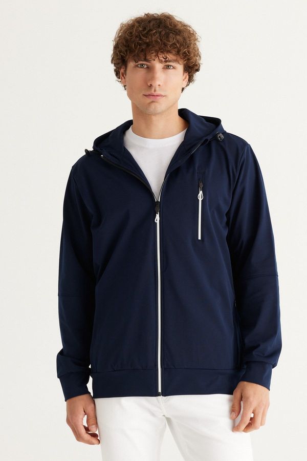 ALTINYILDIZ CLASSICS ALTINYILDIZ CLASSICS Men's Navy Blue Standard Fit Normal Cut Hooded Sweatshirt with Pockets.