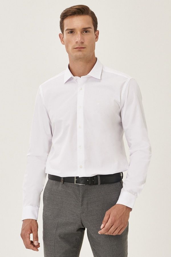 ALTINYILDIZ CLASSICS ALTINYILDIZ CLASSICS Men's White Slim Fit Slim Fit Classic Collar Cotton Shirt