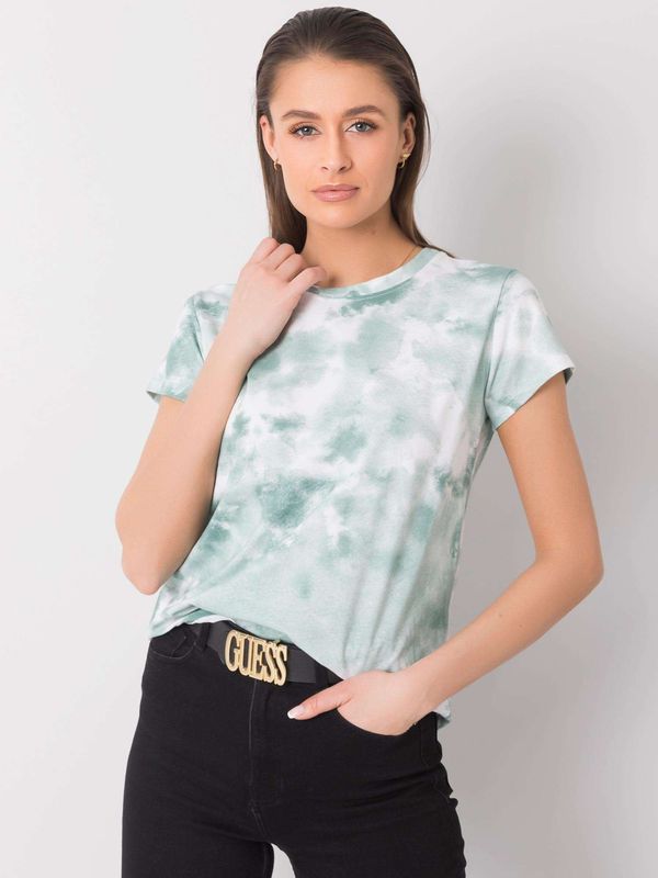 Fashionhunters Annette green and white T-shirt