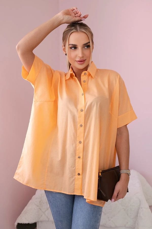 Kesi Apricot cotton shirt with short sleeves