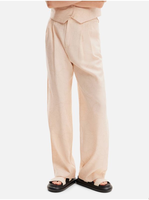 DESIGUAL Apricot women's floral trousers Desigual Finlandia - Women