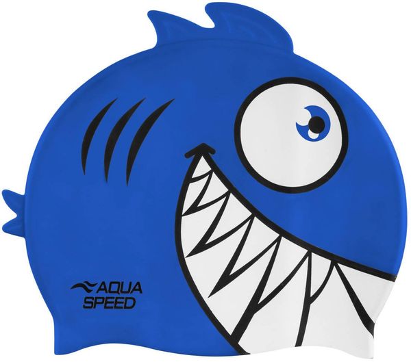 AQUA SPEED AQUA SPEED Kids's Swimming Cap ZOO Pirana 01 Navy Blue