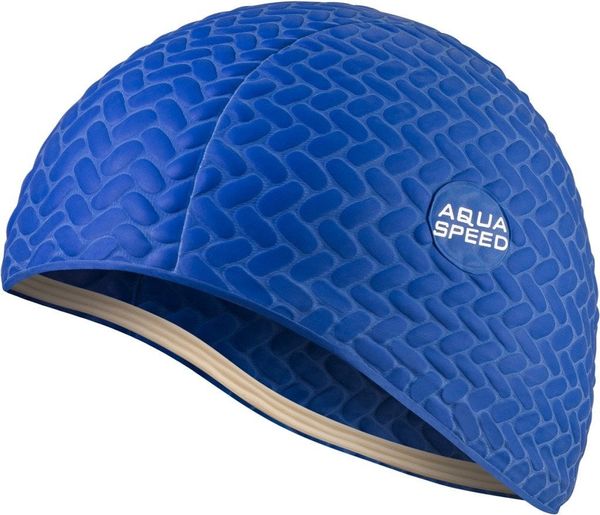 AQUA SPEED AQUA SPEED Unisex's Swimming Cap For Long Hair Bombastic Tic-Tac Navy Blue