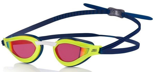 AQUA SPEED AQUA SPEED Unisex's Swimming Goggles Rapid Mirror Yellow/Navy Blue Pattern 30