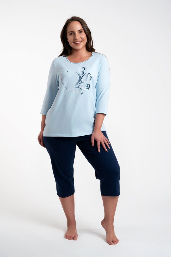 Italian Fashion Arietta women's pyjamas 3/4 sleeve, 3/4 legs - blue/navy blue