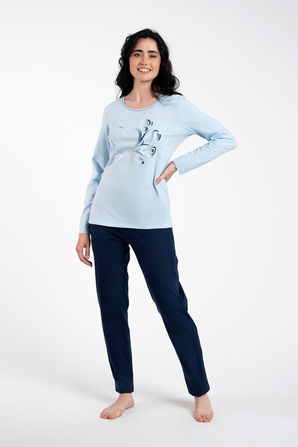 Italian Fashion Arietta women's pyjamas, long sleeves, long pants - blue/navy blue