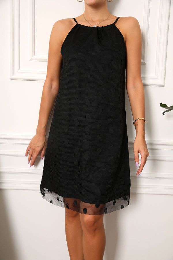 armonika armonika Women's Black Halterneck Lined Mini Dress