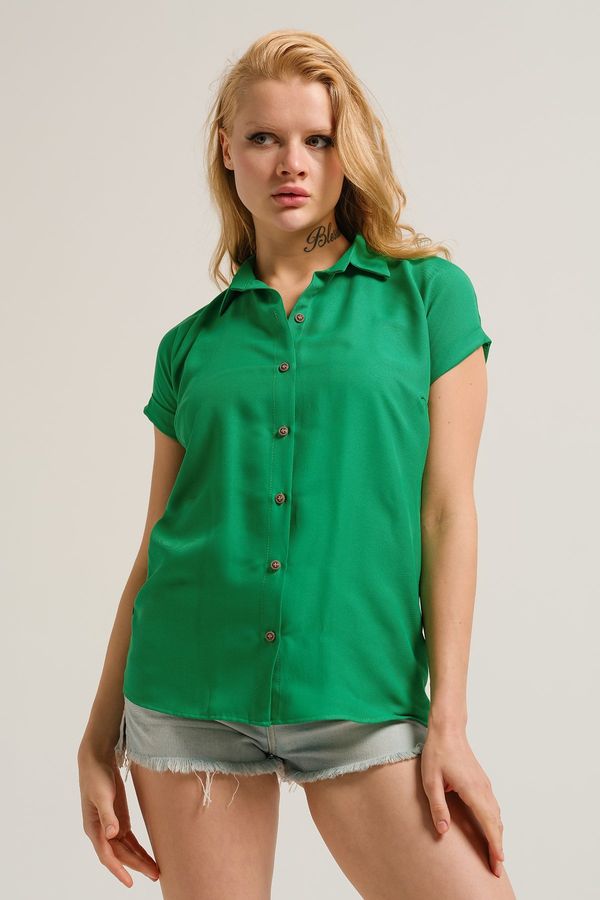armonika armonika Women's Green Short Sleeve Shirt