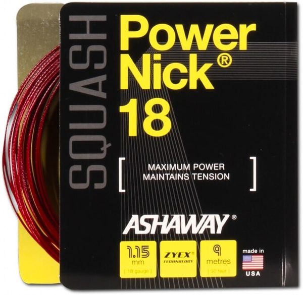 Ashaway Ashaway PowerNick 18 Zyex Red 1.15mm Squash Strings