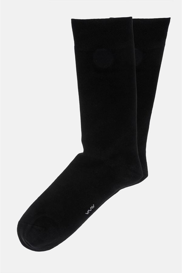 Avva Avva Men's Black Plain Bamboo Cleat Socks