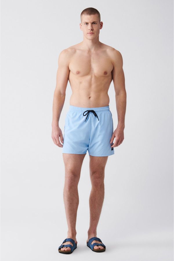 Avva Avva Men's Light Blue Quick Dry Standard Size Plain Swimwear Marine Shorts