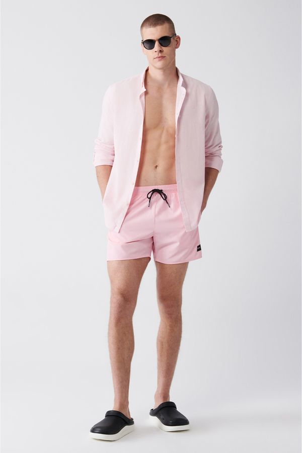 Avva Avva Men's Light Pink Quick Dry Standard Size Plain Swimwear Marine Shorts