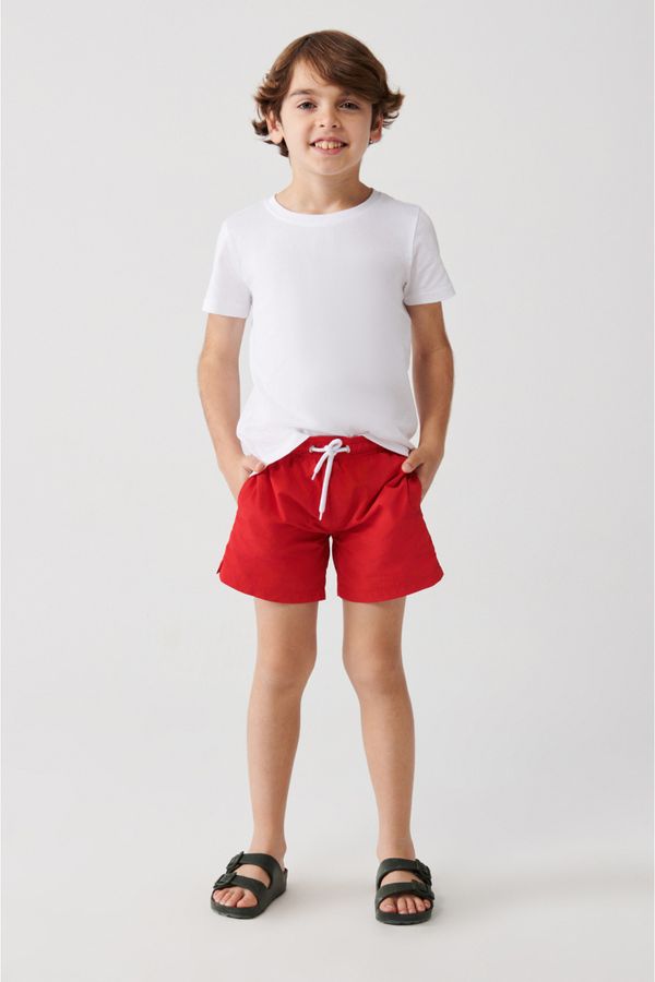 Avva Avva Men's Red Quick Drying Standard Size Plain Children's Special Boxed Swimsuit Swim Shorts
