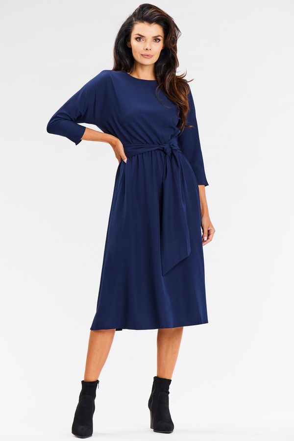 Awama Awama Woman's Dress A662 Navy Blue