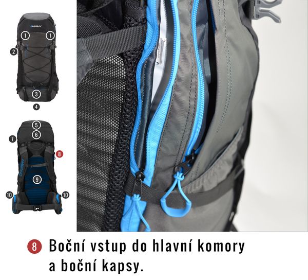 HUSKY Backpack HUSKY Ultralight Ribon 60l blue