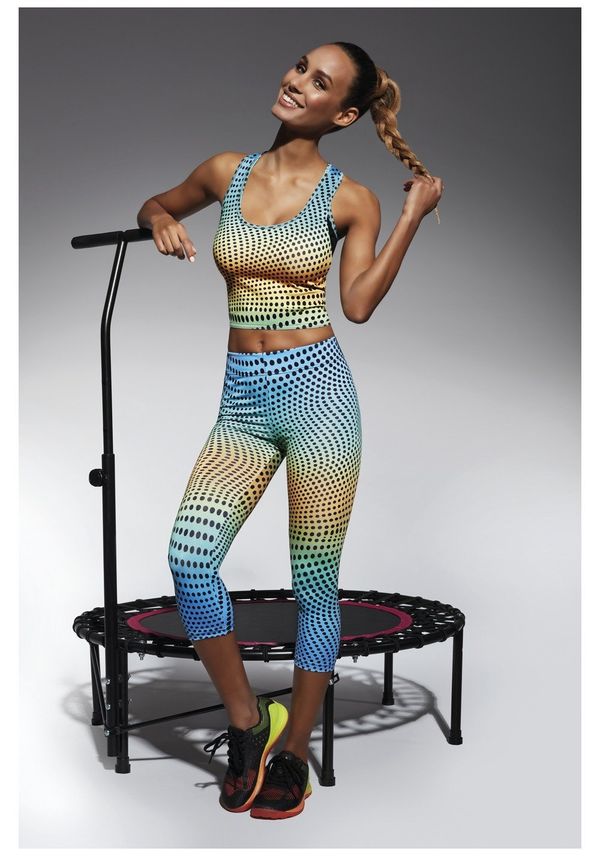 Bas Bleu Bas Bleu WAVE 70 sports leggings with a colorful print and 3/4 leg