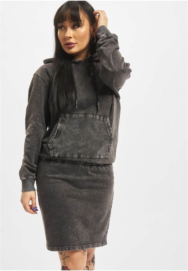 DEF Basic anthracite dress with a hood