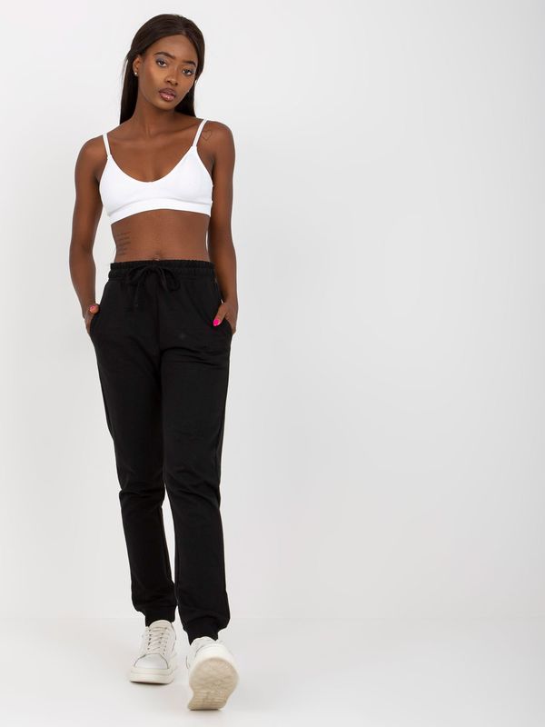 Fashionhunters Basic black sweatpants with high waist