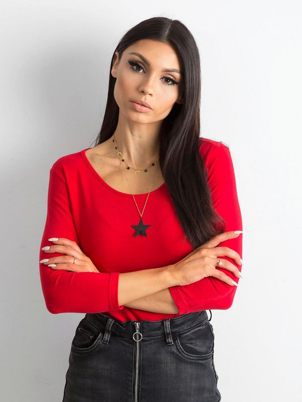Fashionhunters Basic cotton blouse in red