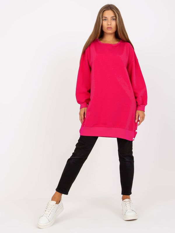 Fashionhunters Basic fuchsia basic tunic made of cotton RUE PARIS