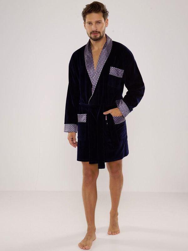 De Lafense Bathrobe De Lafense 772 Bonjour short 3XL-4XL men's navy blue 059